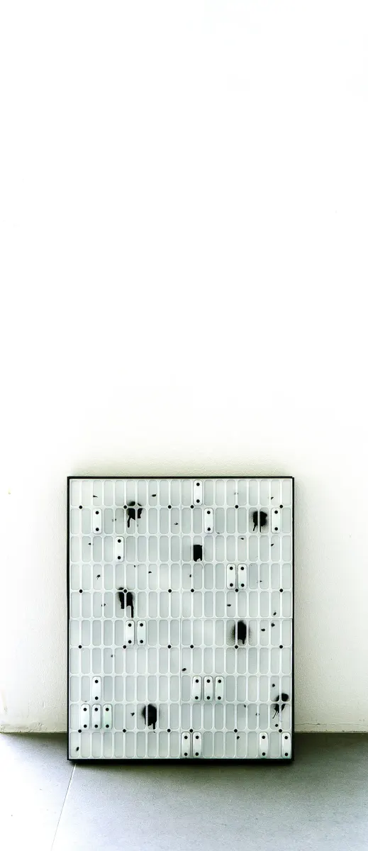 “data system no.1” (2026) - airbrush and 3d print Painting