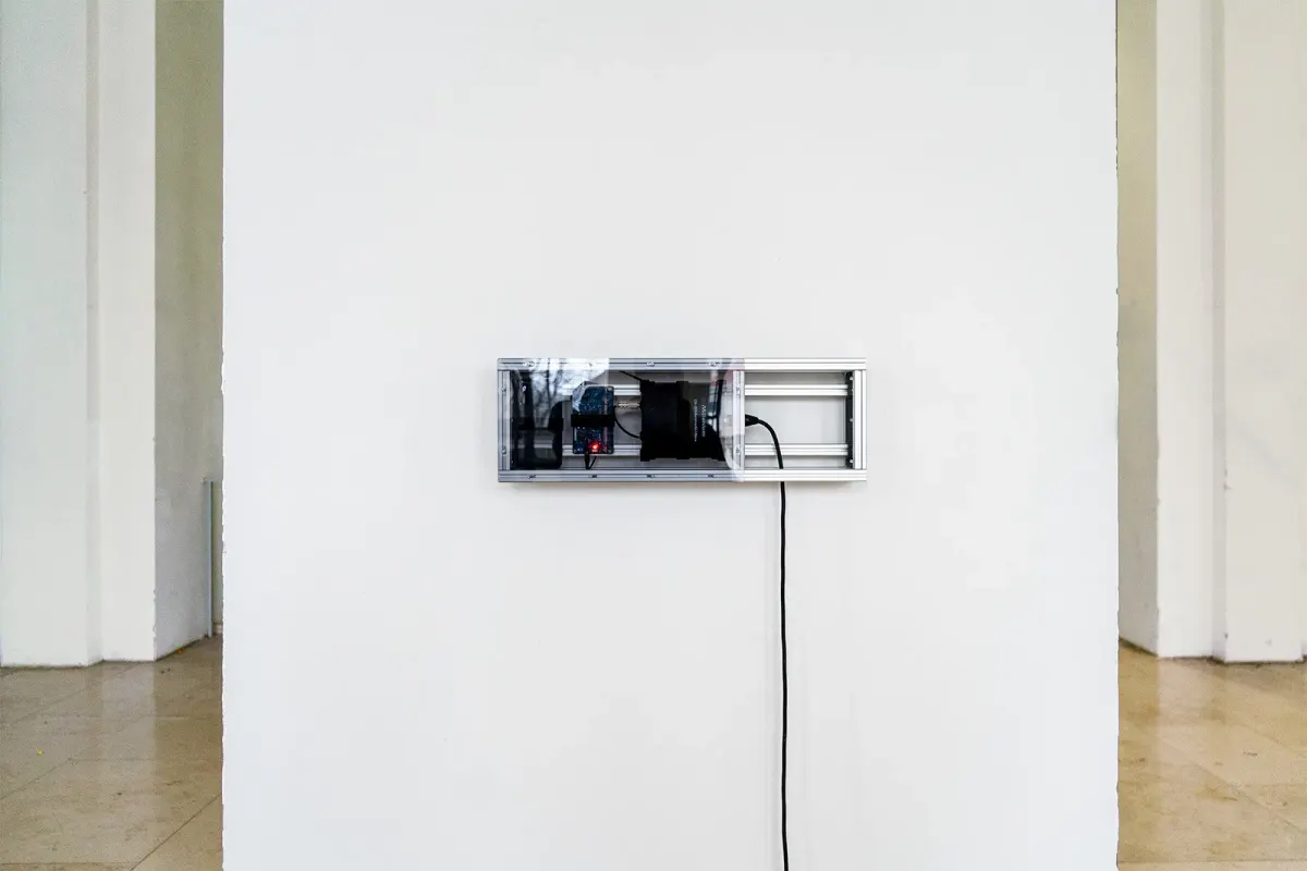 “chronos - constant growth constant decay” (2025) - installed geiger counters sending impulses into the system
